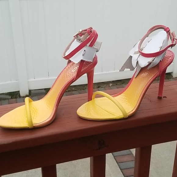 Mix No. 6 Shoes - new women's coral & yellow ombre heels...size 7.5